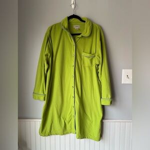 L.L. Bean‎ Lime Green Women's fleece nightgown med